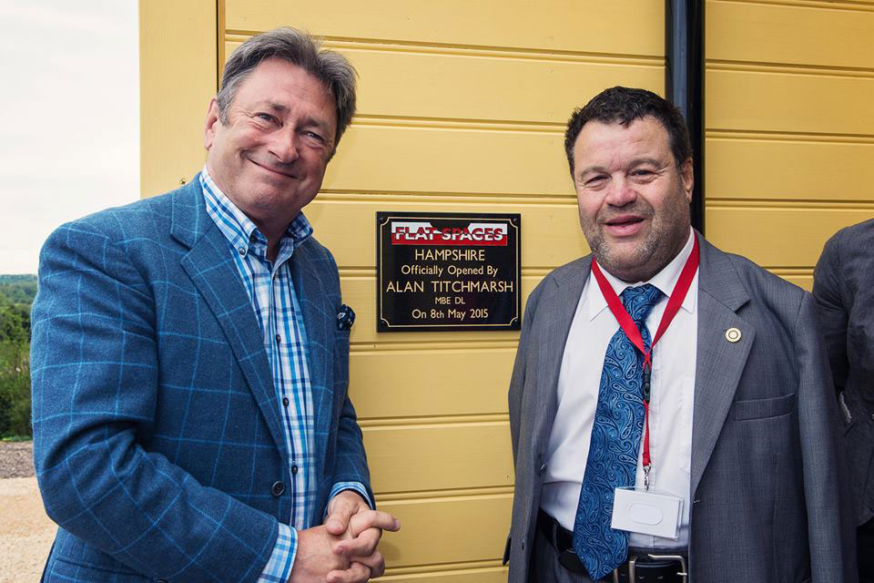 Alan Titchmarsh opening Flat Spaces Ropley
